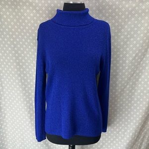 Dana Buchman Royal Blue Sparkly Turtleneck